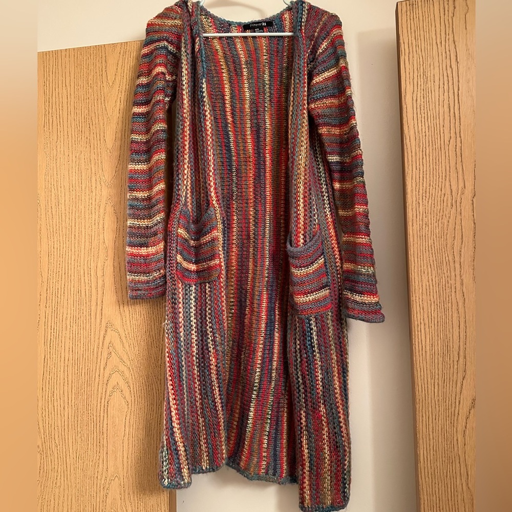 Rainbow Knit Cardigan Sweater